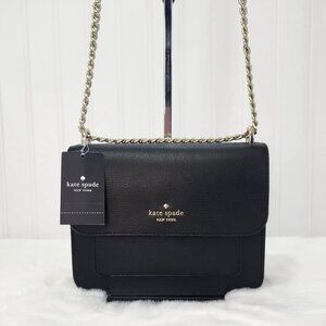 NWT Kate Spade ♠️ Remi Flap Chain Leather Crossbody - Solid Black